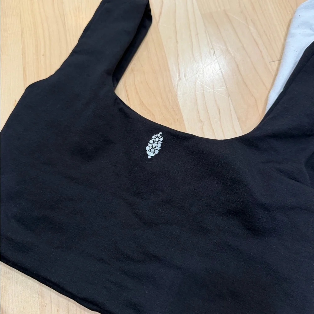 Free People Scoop Neck Bralette Set in Black and White